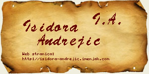 Isidora Andrejić vizit kartica